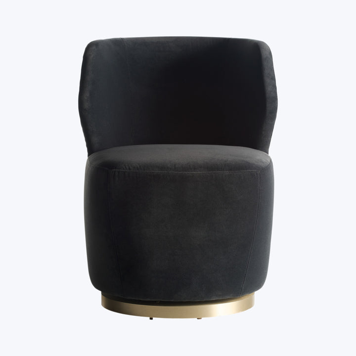 Poppy Swivel Chair Midnight Performance Velvet