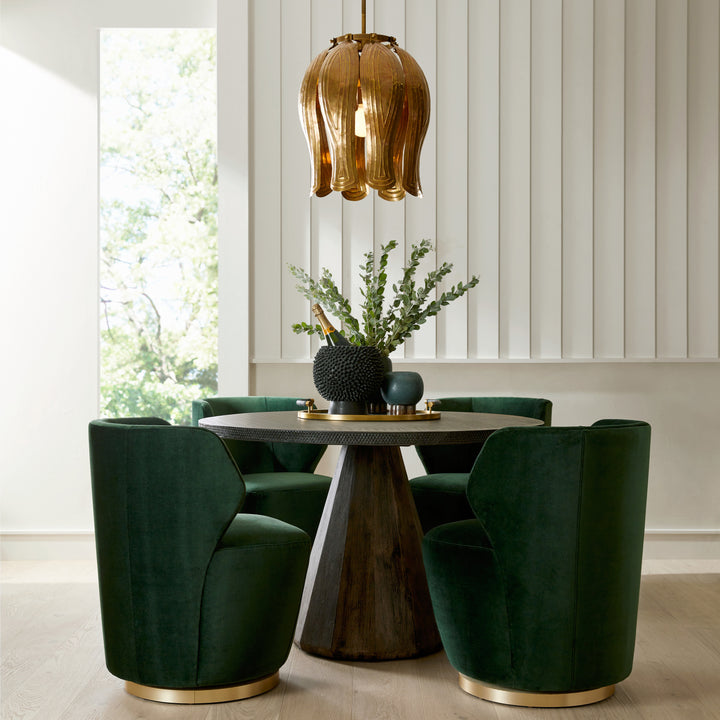 Poppy Swivel Chair Forest Velvet