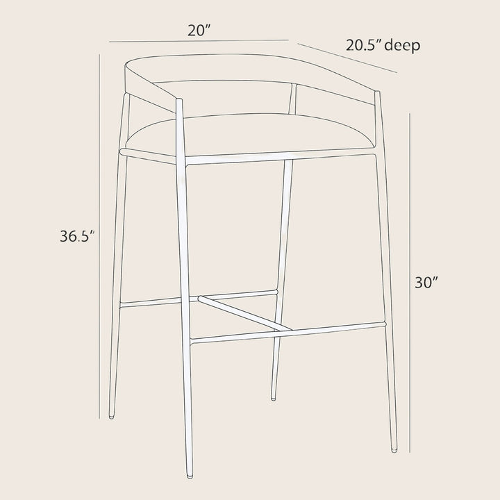 Ansel Bar Stool Midnight Grey