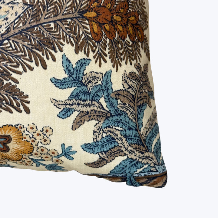 Vintage Feather Floral Pillow