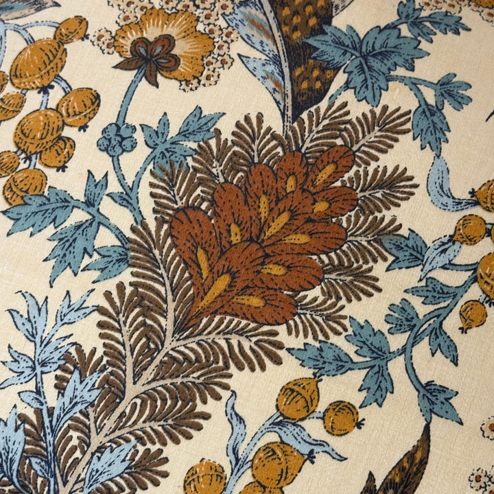 Vintage Feather Floral Pillow