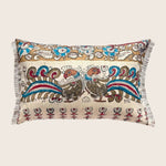 Peacock Block Print Lumbar Pillow