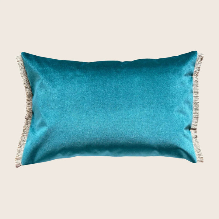 Peacock Block Print Lumbar Pillow