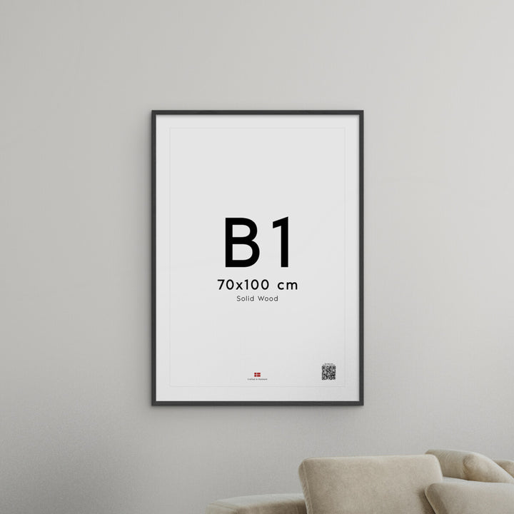 Black Wood Frame 39.37"W x 0.79"D x 27.56"H