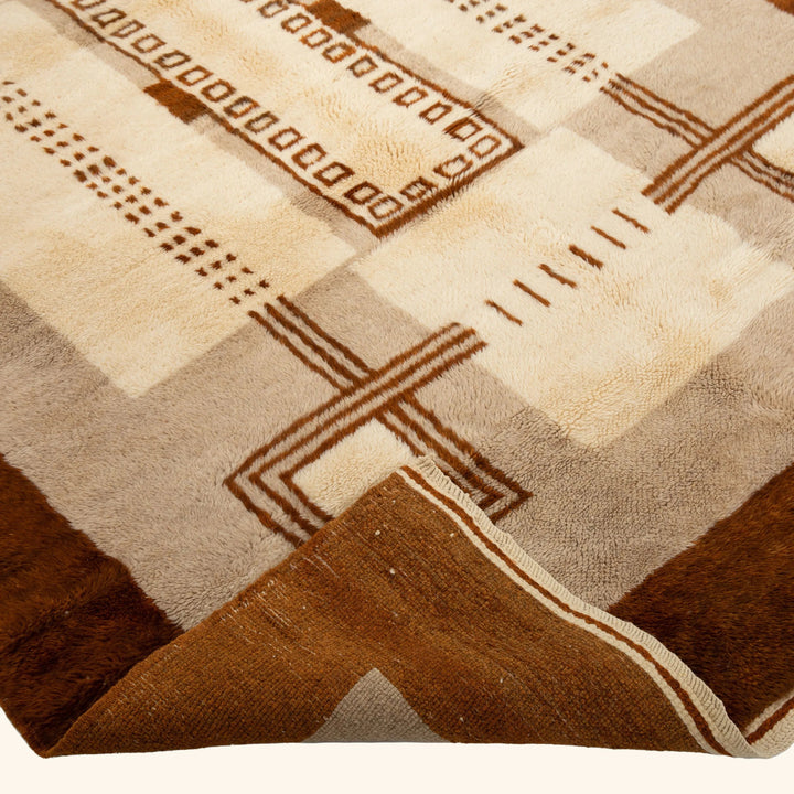 Brown Casablanca Moroccan Wool Rug - 6' x 8'10"