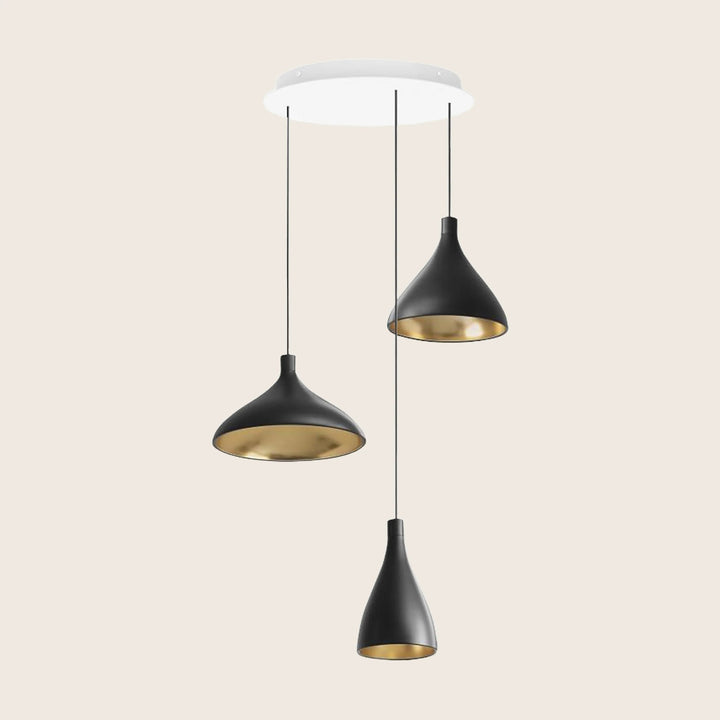 Swell LED Chandelier 28" Diameter / Black / Brass