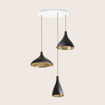 Swell LED Chandelier 28" Diameter / Black / Brass