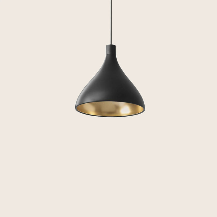Swell LED Pendant Medium / Black / Brass