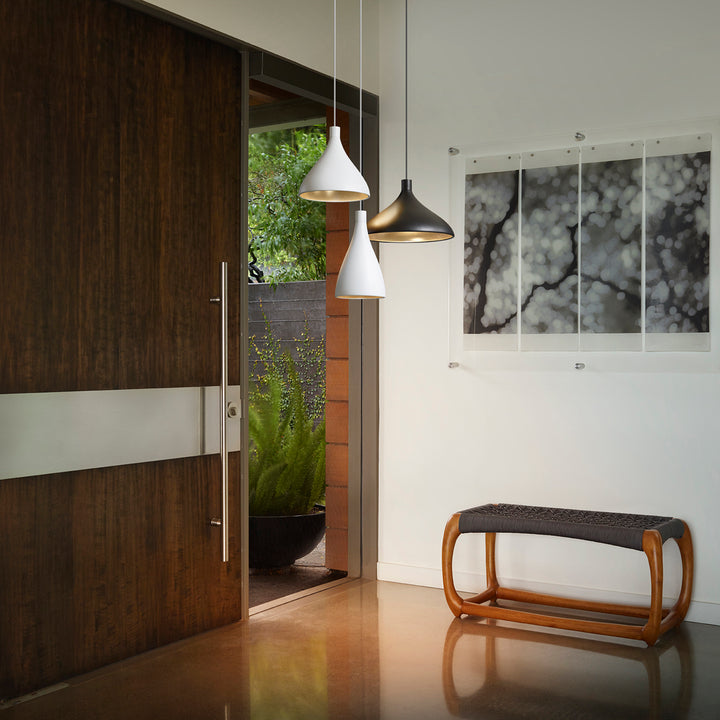 Swell LED Pendant Medium / White / Brass