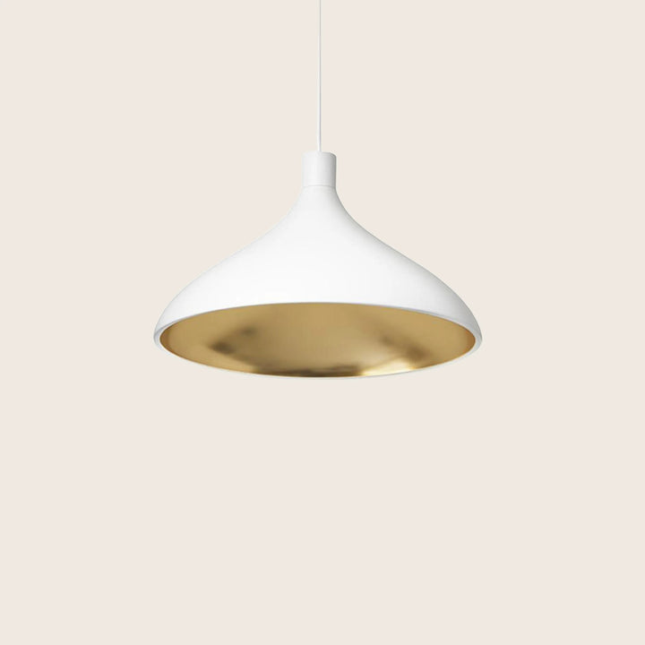 Swell LED Pendant Wide / White / Brass