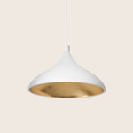 Swell LED Pendant XL Wide / White / Brass