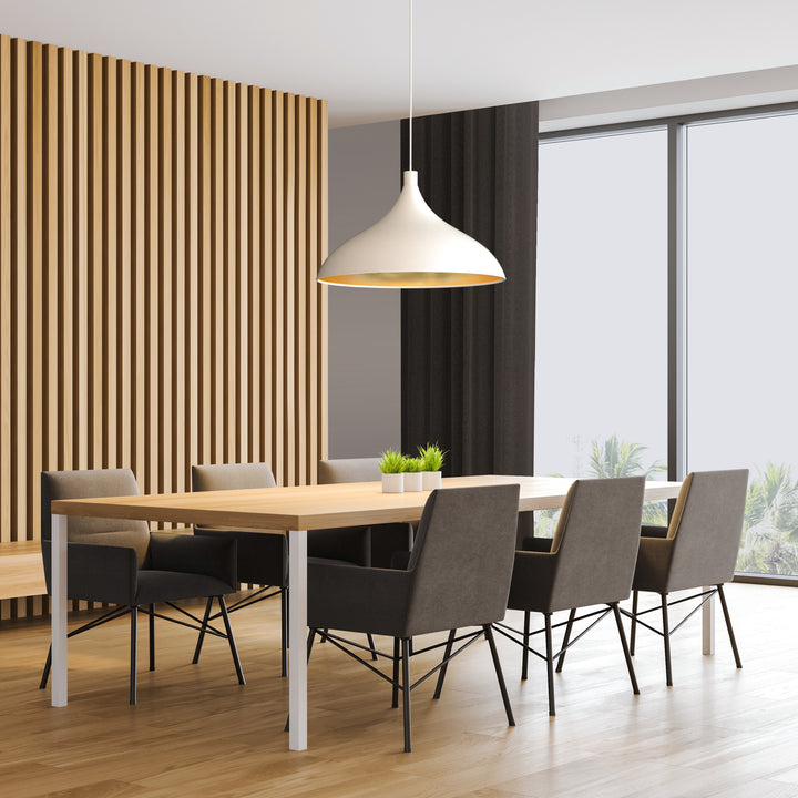 Swell LED Pendant XL Wide / White / Brass