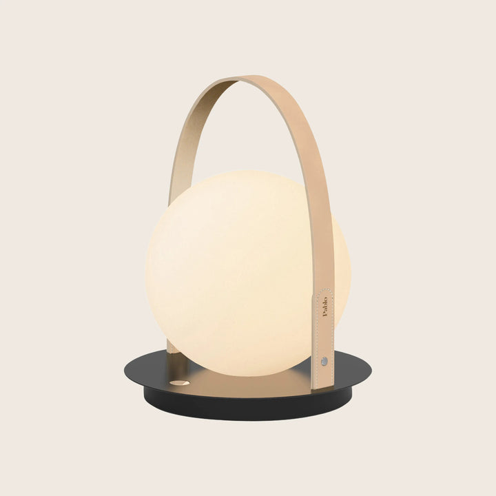 Bola Lantern LED Table Lamp Black / Tan