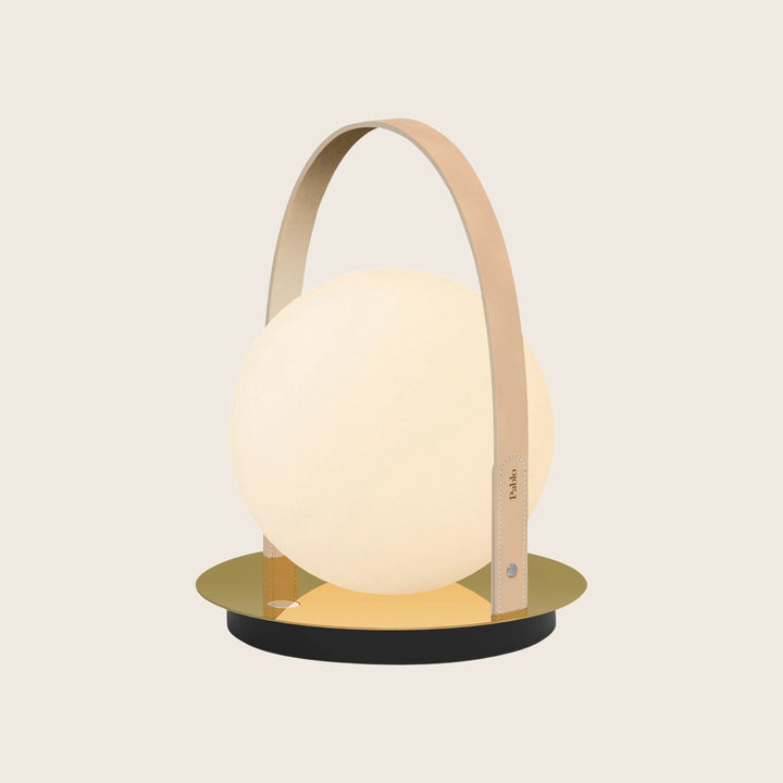 Bola Lantern LED Table Lamp Brass / Tan