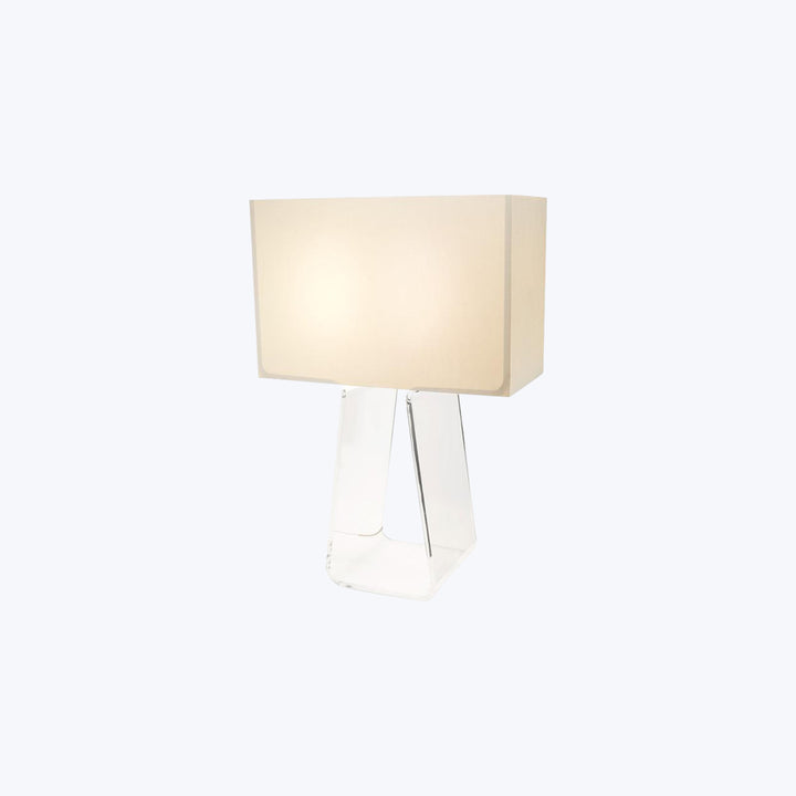 Tube Top Two Light Table Lamp White / Clear