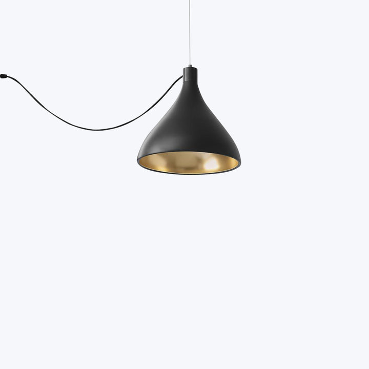 Swell LED String Pendant Medium / Black / Brass