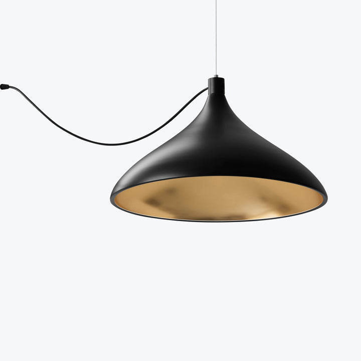 Swell LED String Pendant XL Wide / Black / Brass