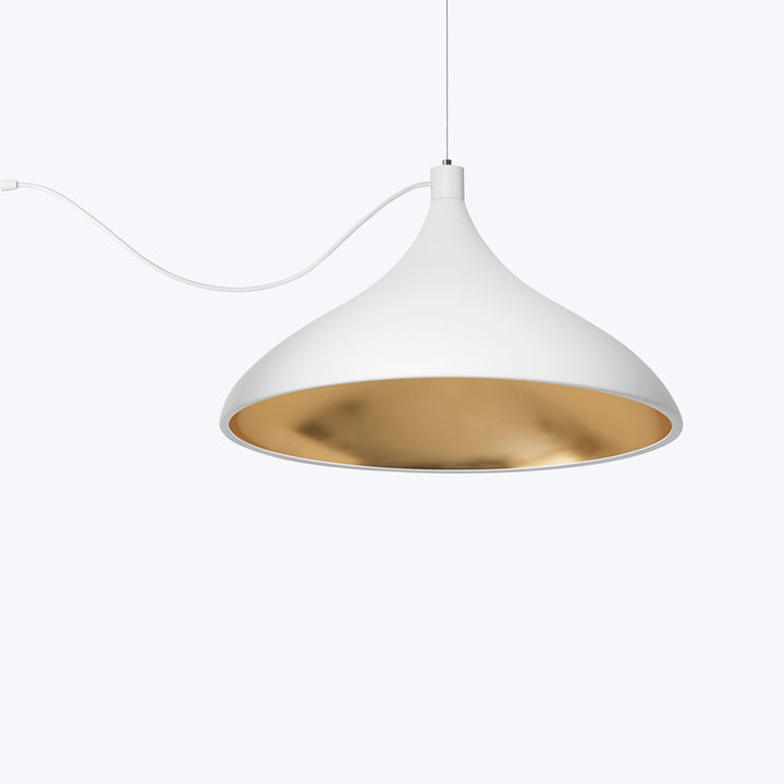 Swell LED String Pendant XL Wide / White / Brass