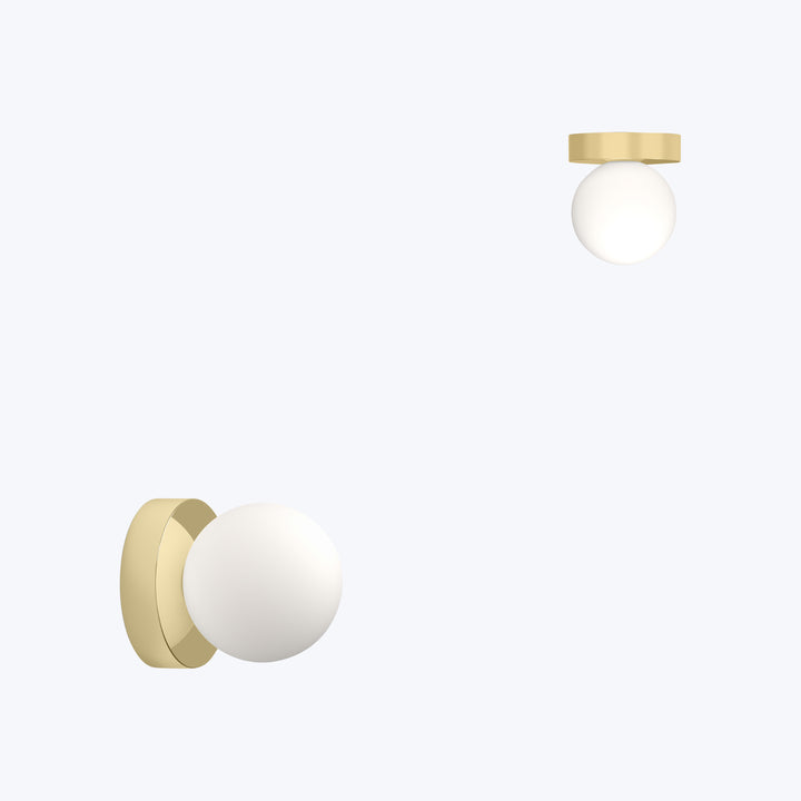 Bola LED Wall/Ceiling Lamp 5" Diameter / Brass