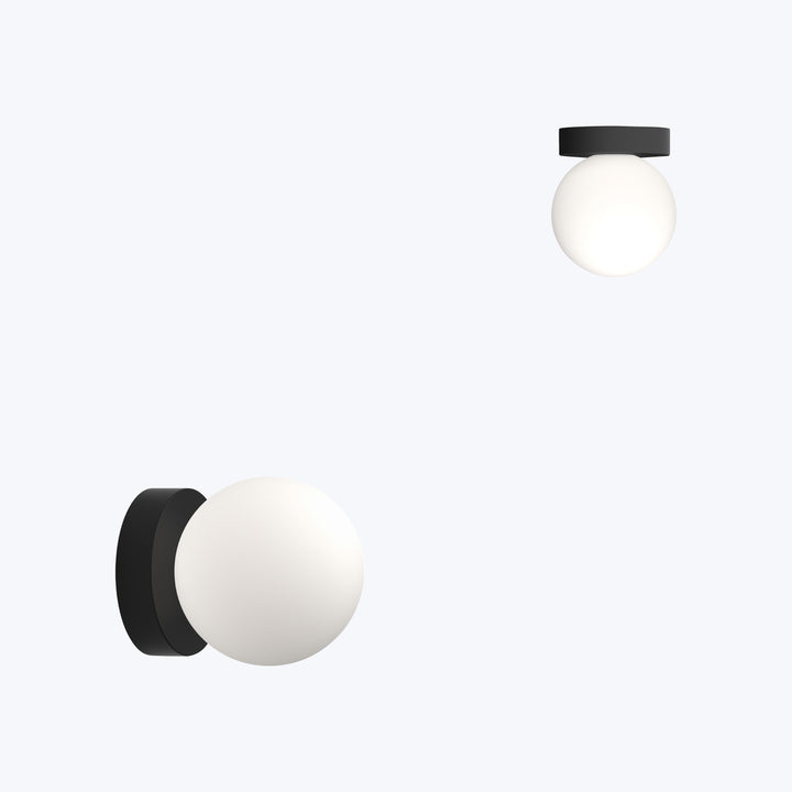 Bola LED Wall/Ceiling Lamp 6" Diameter / Black