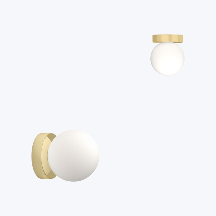 Bola LED Wall/Ceiling Lamp 6" Diameter / Brass