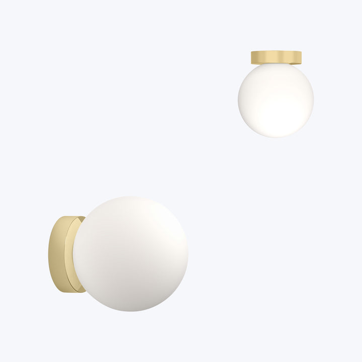 Bola LED Wall/Ceiling Lamp 8" Diameter / Brass
