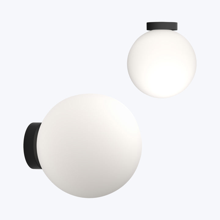 Bola LED Wall/Ceiling Lamp 12" Diameter / Black