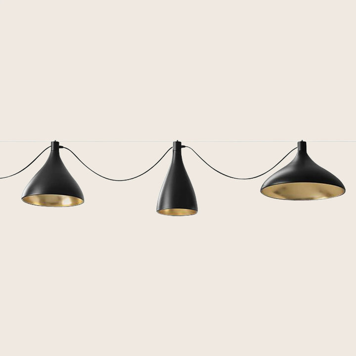 Swell LED 3-Strung Pendants Standard / Black / Brass