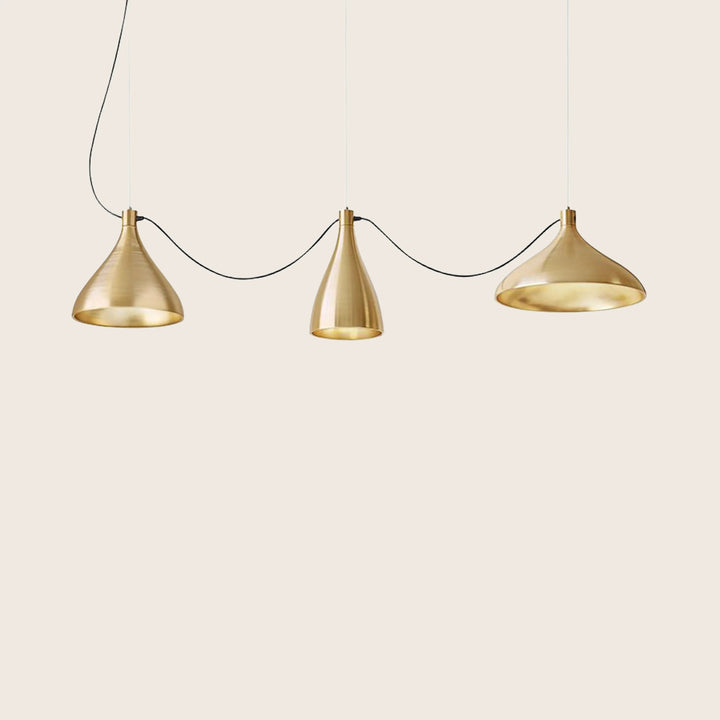 Swell LED 3-Strung Pendants Standard / Brass / Brass