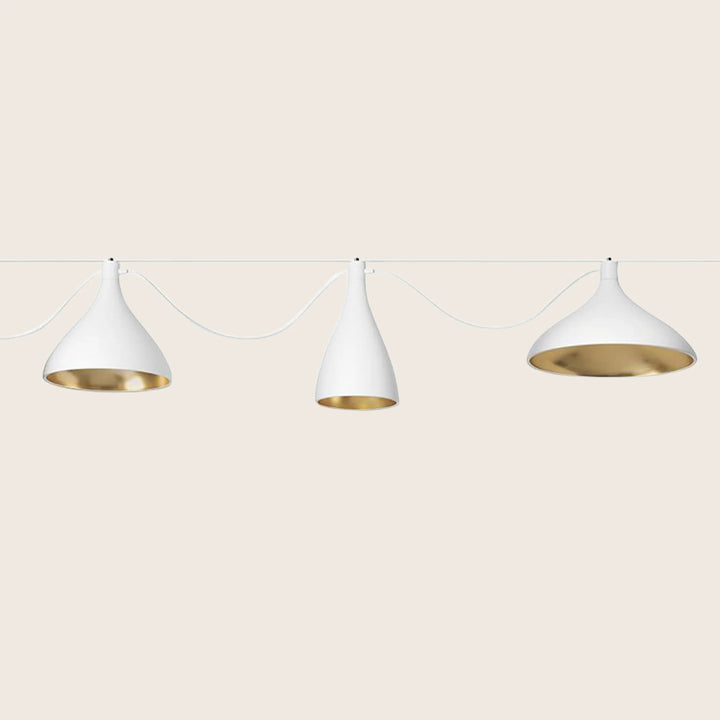 Swell LED 3-Strung Pendants Standard / White / Brass