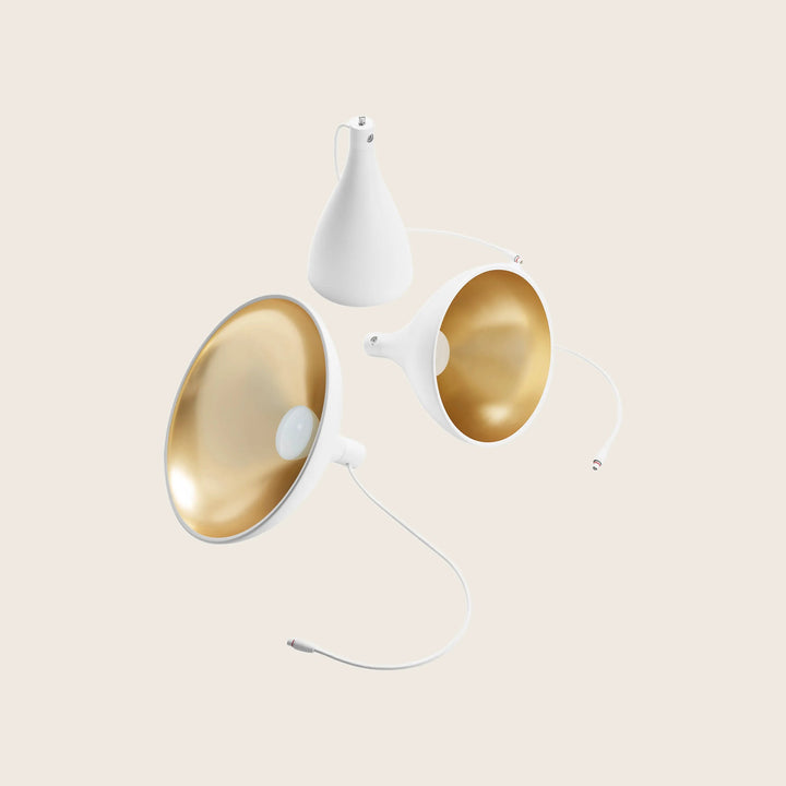 Swell LED 3-Strung Pendants Standard / White / Brass