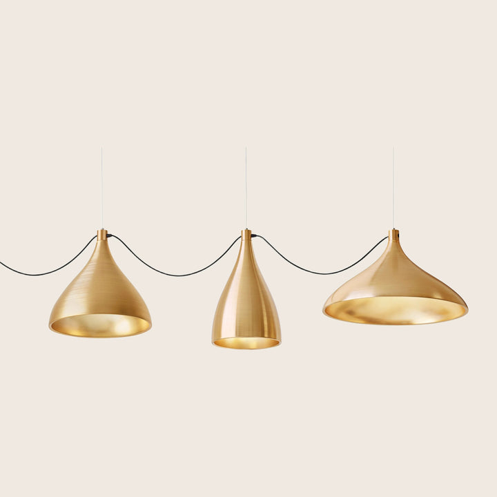 Swell LED 3-Strung Pendants XL / Brass / Brass