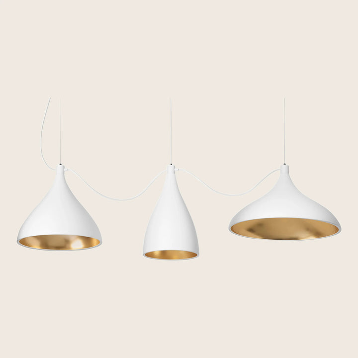 Swell LED 3-Strung Pendants XL / White / Brass