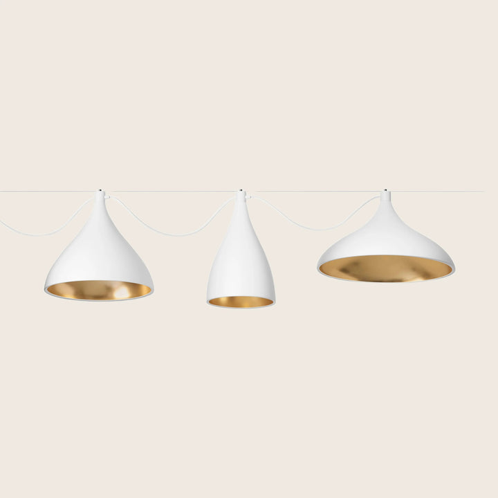Swell LED 3-Strung Pendants XL / White / Brass