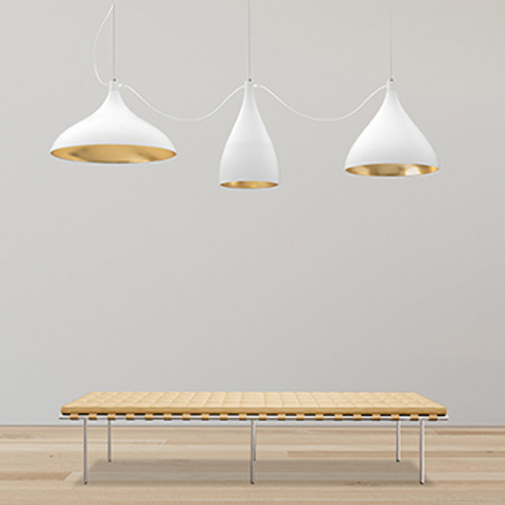 Swell LED 3-Strung Pendants XL / White / Brass
