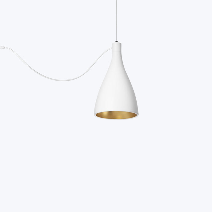 Swell LED String Pendant Narrow / White / Brass