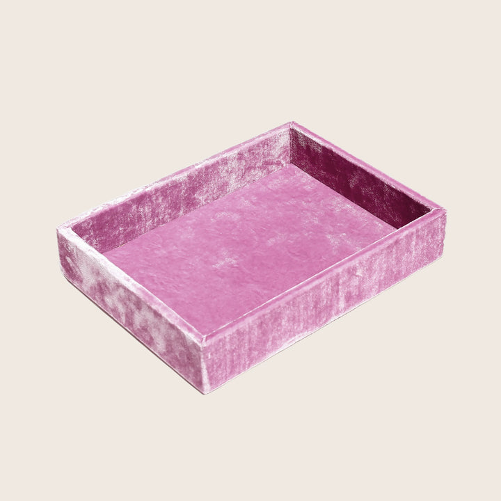 Stackable Silk Velvet Jewelry Tray Berry