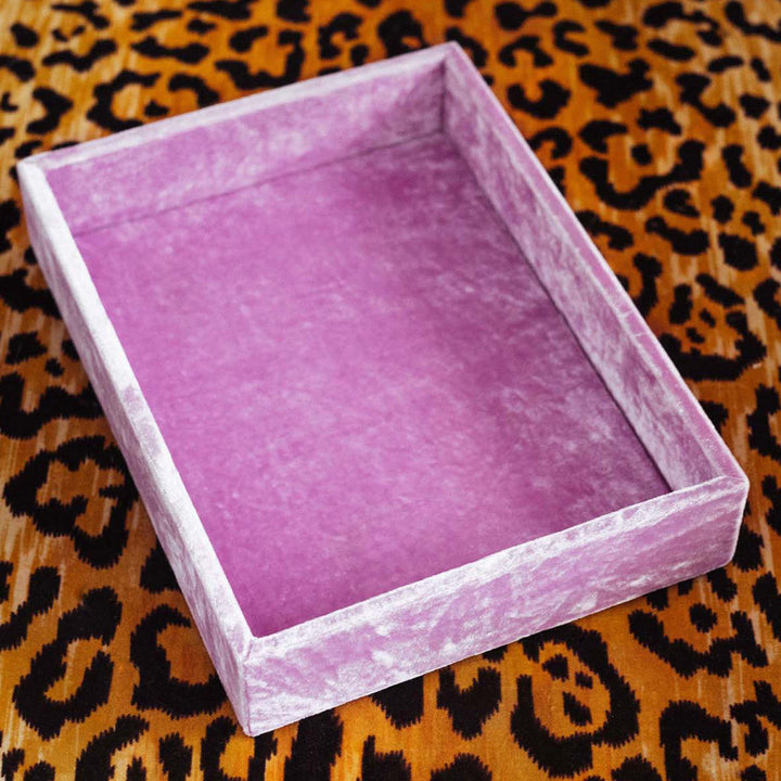Stackable Silk Velvet Jewelry Tray Berry