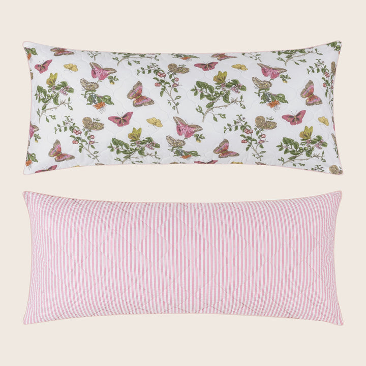 Reversible Baudin Butterfly Quilted Lumbar Pillow