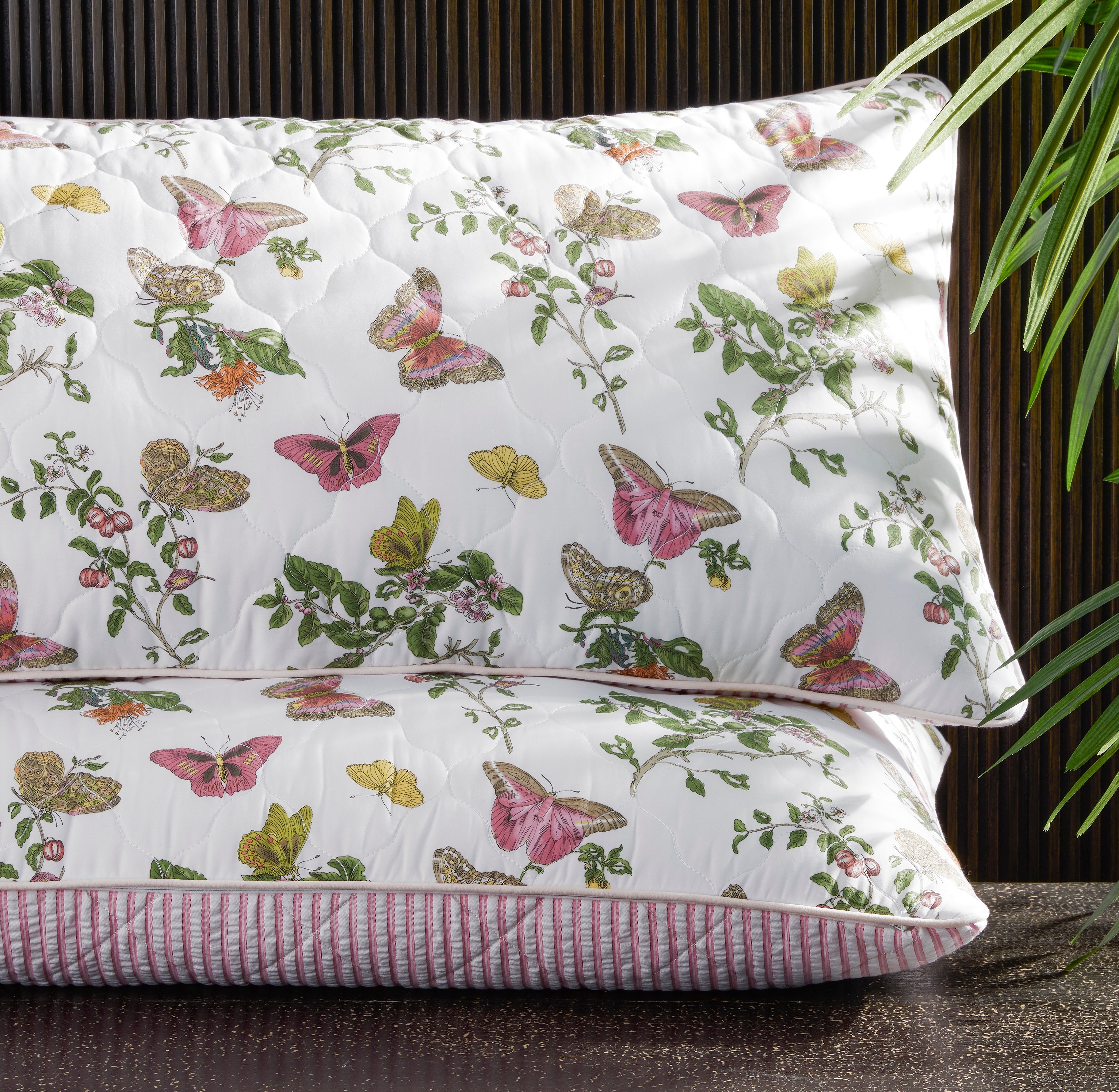 Reversible Baudin Butterfly Quilted Lumbar Pillow - Thumbnail 2