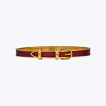 Hermès YG Leather Belt Buckle Bangle
