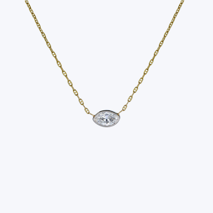 Plat/14KYG 0.54 ct. Moval Diamond Pendant