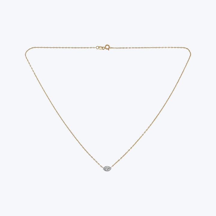 Plat/14KYG 0.54 ct. Moval Diamond Pendant