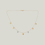 18K Tri-Color Gold Puffy Heart Chain