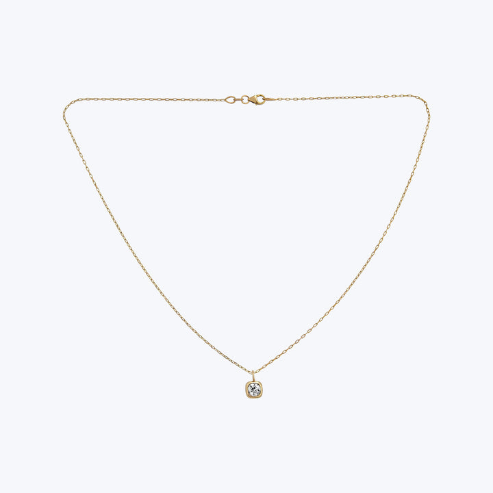 18KYG/14KYG 0.40 ct. OEC Diam Bezel Pendant