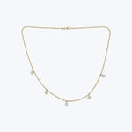 14KYG 2.50ctw Pear Rose Cut Diam Station Necklace