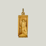 Vintage 14KYG Wolf at Door Charm