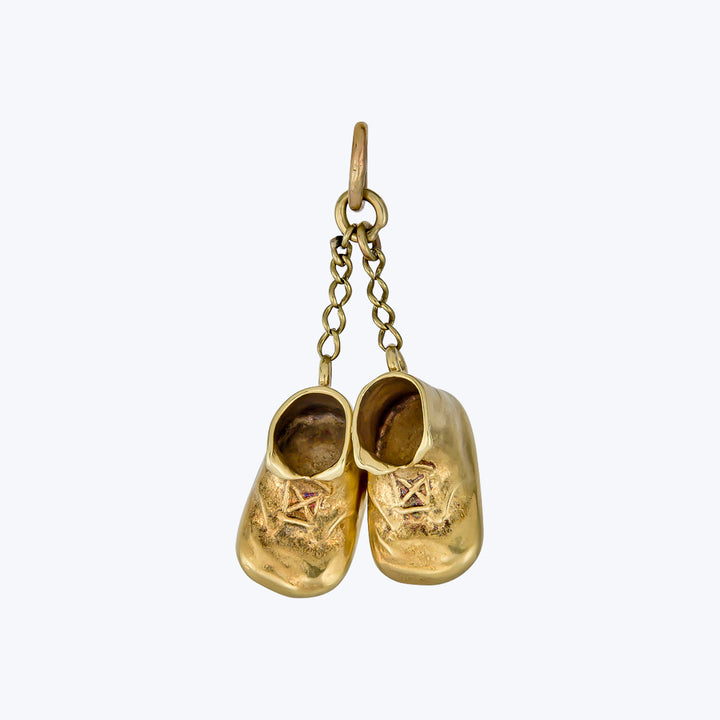 Vintage 14KYG Baby Shoes Charm