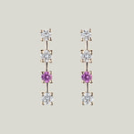 Sparkling Sugar Stud Earrings - Diamonds + Pink Sapphire