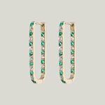 Diamond + Emerald Inside Out Large Paperclip Hoop Earring